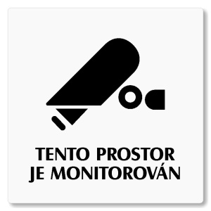 Tento prostor je monitorován, 118x118mm, bílá, Nevada